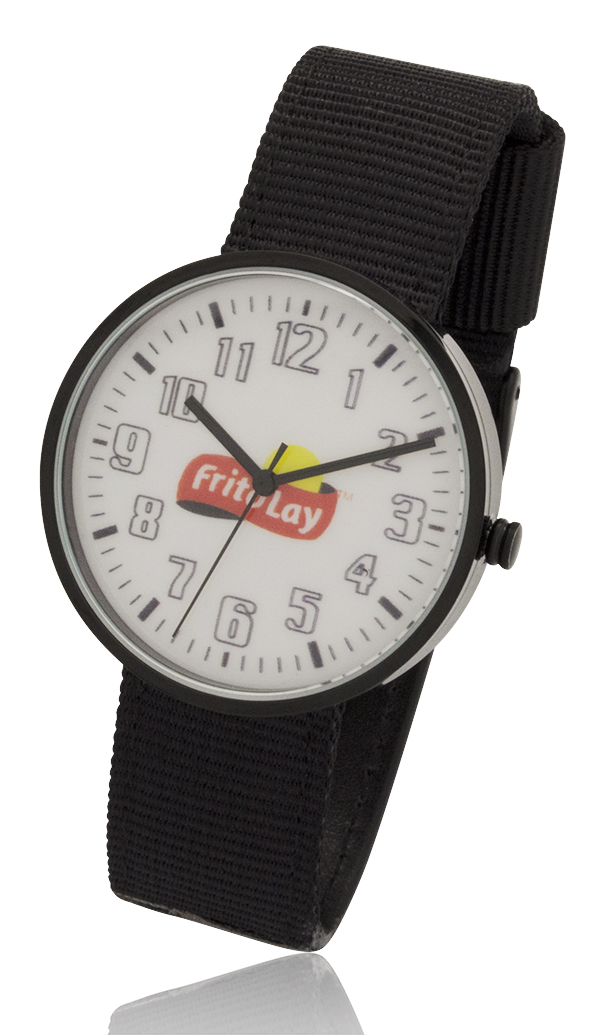 1.55 Inch Round Screen Watch with Black Nylon & Leather Straps