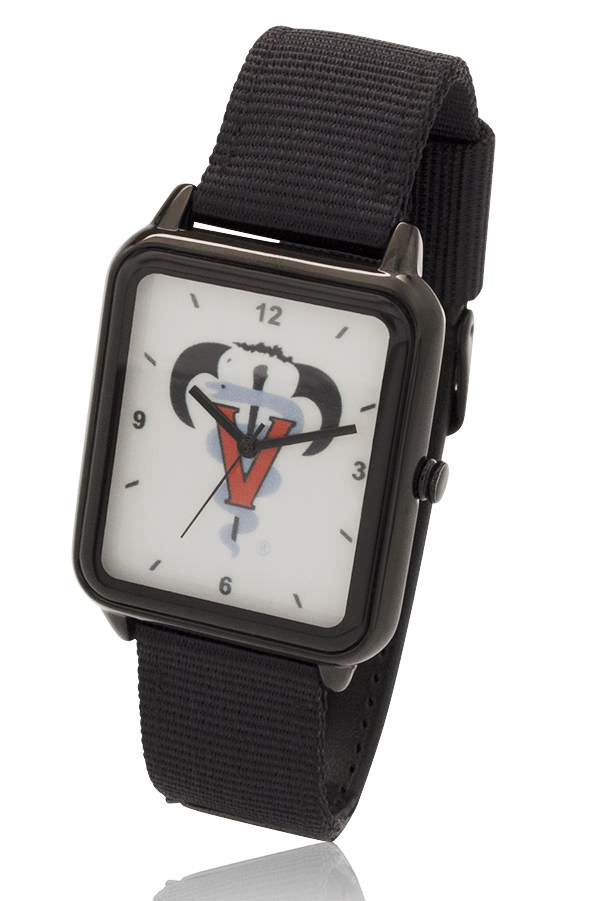 New Big Dial Rectangle Watch with Black Nylon & Leather Straps